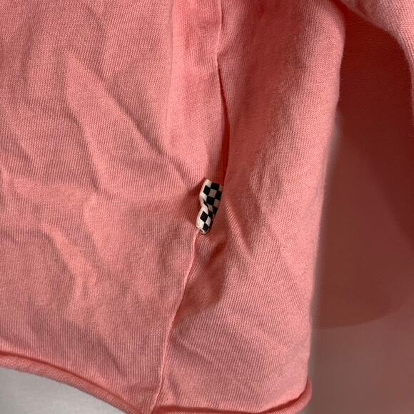 VANS Women's Salmon Pink Long Sleeve Cropped Logo T Shirt SZ XS - Picture 8 of 9